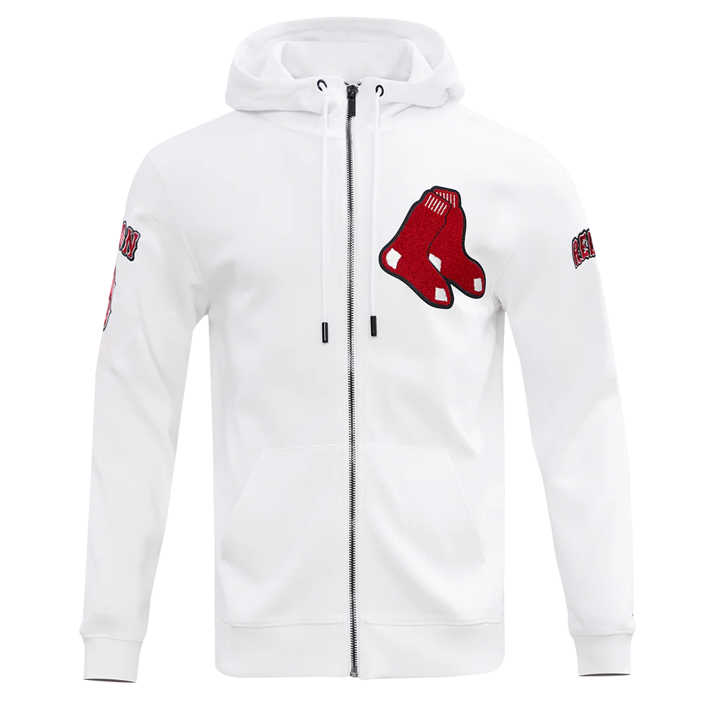 MLB BOSTON RED SOX CLASSIC CHENILLE MEN'S FULL ZIP PULLOVER HOODIE