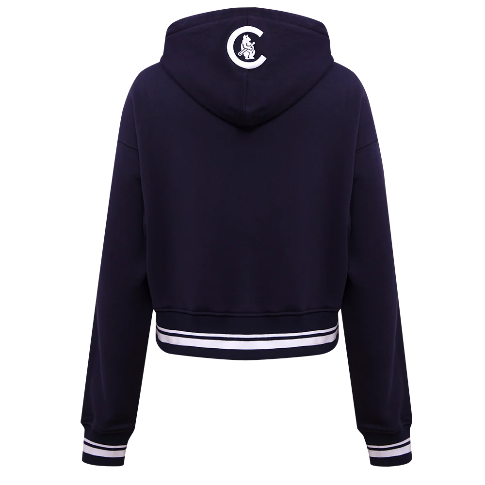 MLB CHICAGO CUBS RETRO CLASSIC WOMEN'S CROPPED PULLOVER HOODIE