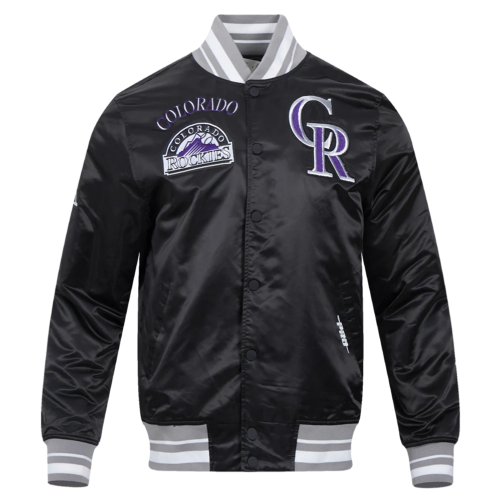MLB COLORADO ROCKIES RETRO CLASSIC MEN'S RIB SATIN JACKET