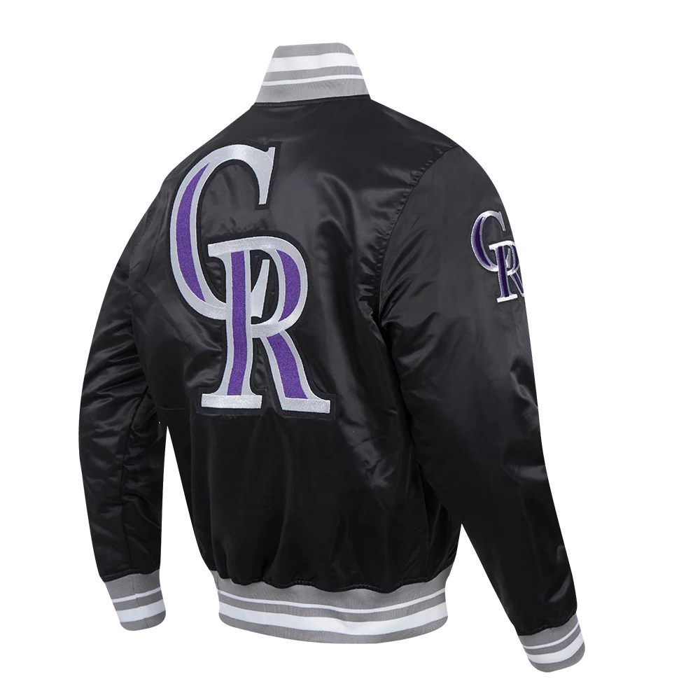 MLB COLORADO ROCKIES RETRO CLASSIC MEN'S RIB SATIN JACKET