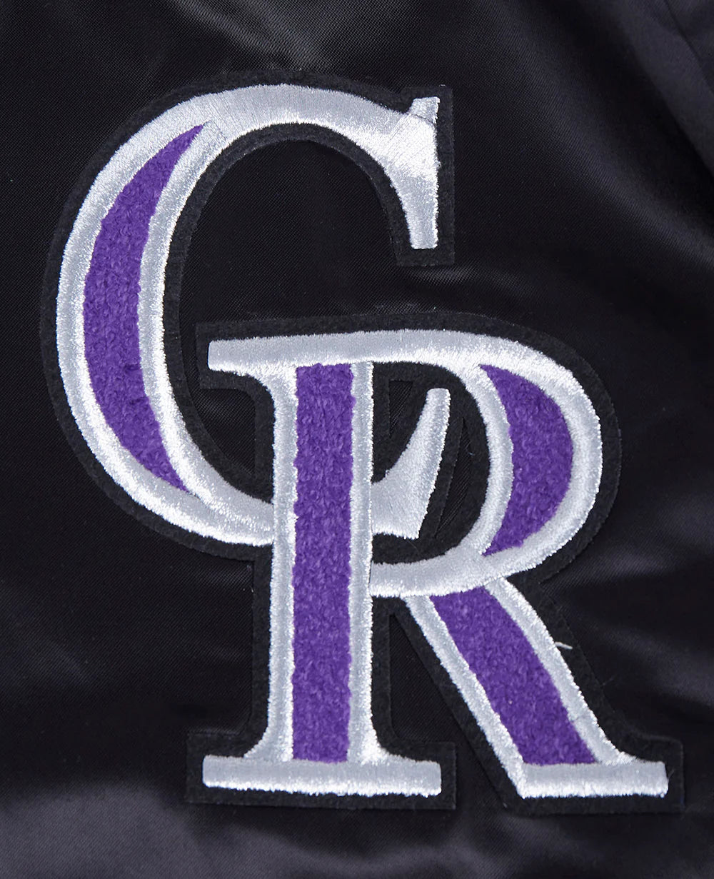 MLB COLORADO ROCKIES RETRO CLASSIC MEN'S RIB SATIN JACKET