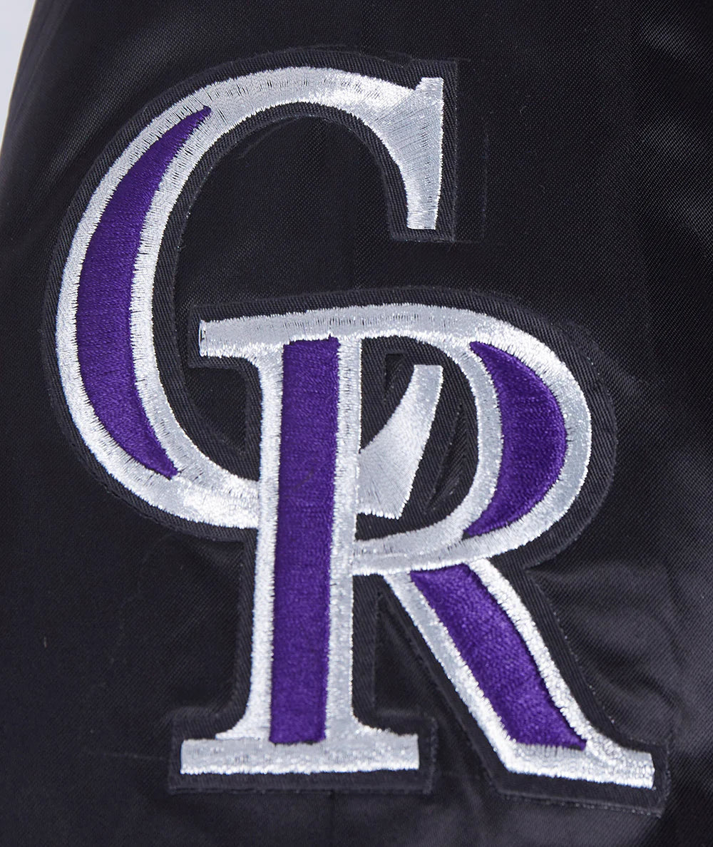 MLB COLORADO ROCKIES RETRO CLASSIC MEN'S RIB SATIN JACKET