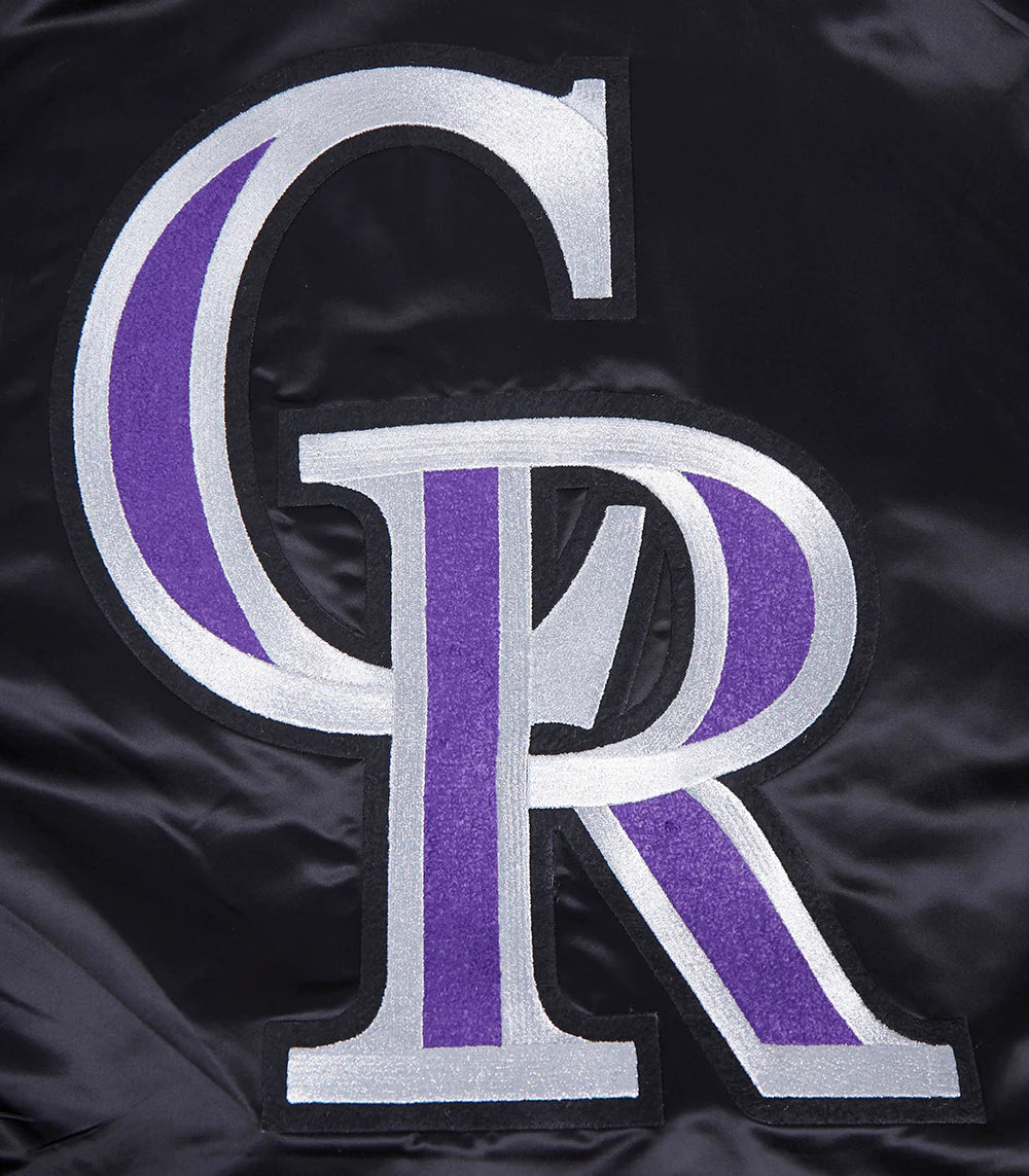 MLB COLORADO ROCKIES RETRO CLASSIC MEN'S RIB SATIN JACKET