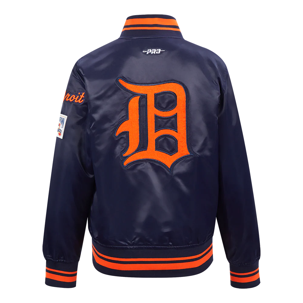 MLB DETROIT TIGERS RETRO CLASSIC BIG BOYS RIB SATIN JACKET