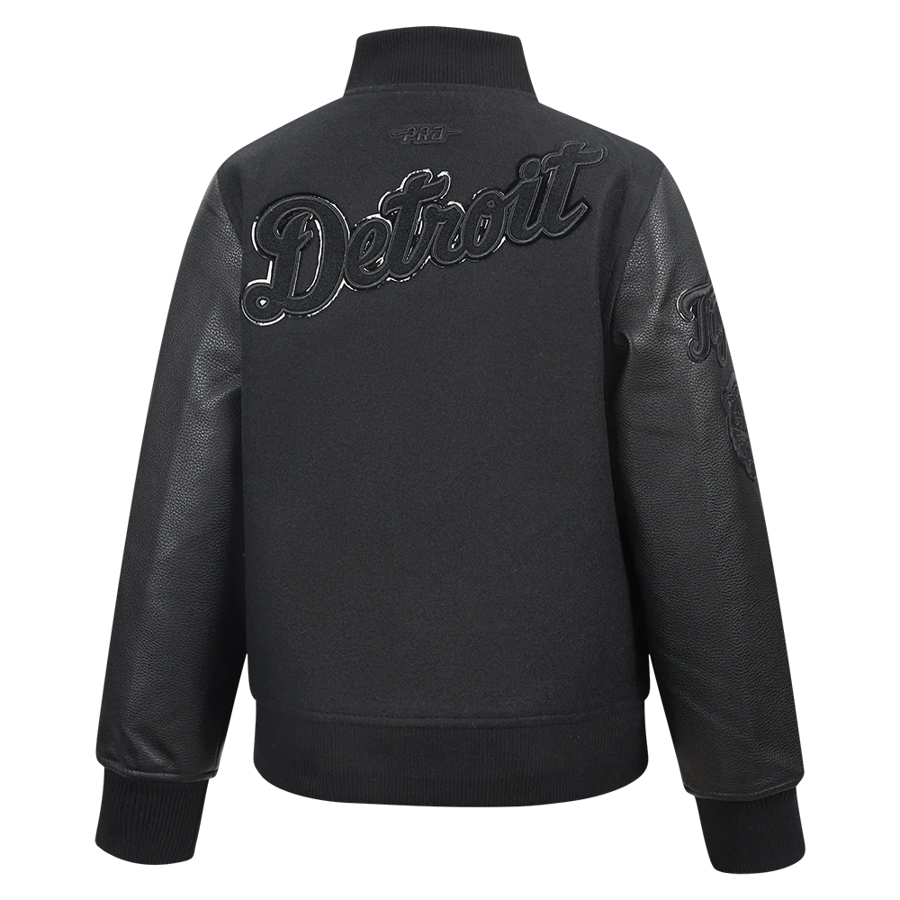 MLB DETROIT TIGERS TRIPLE BLACK BIG BOYS WOOL VARSITY JACKET
