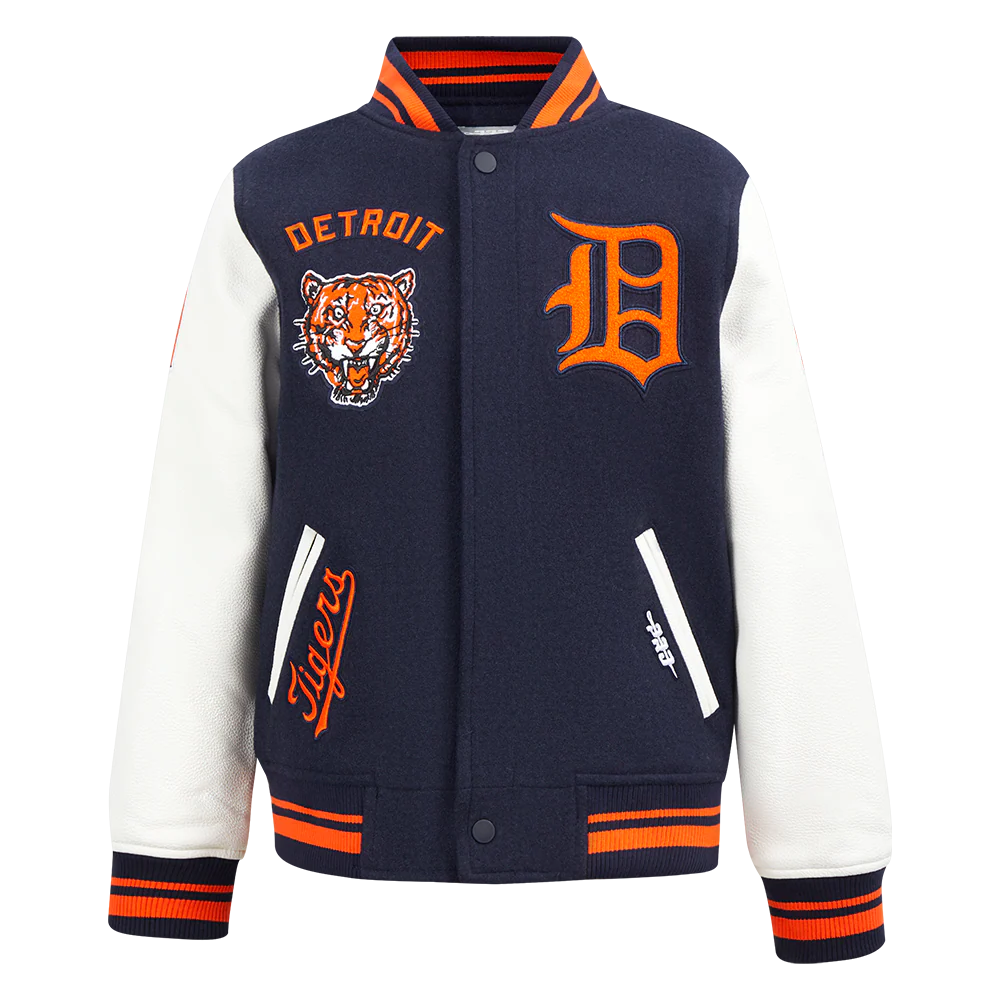 MLB DETROIT TIGERS RETRO CLASSIC BIG BOYS RIB WOOL VARSITY JACKET