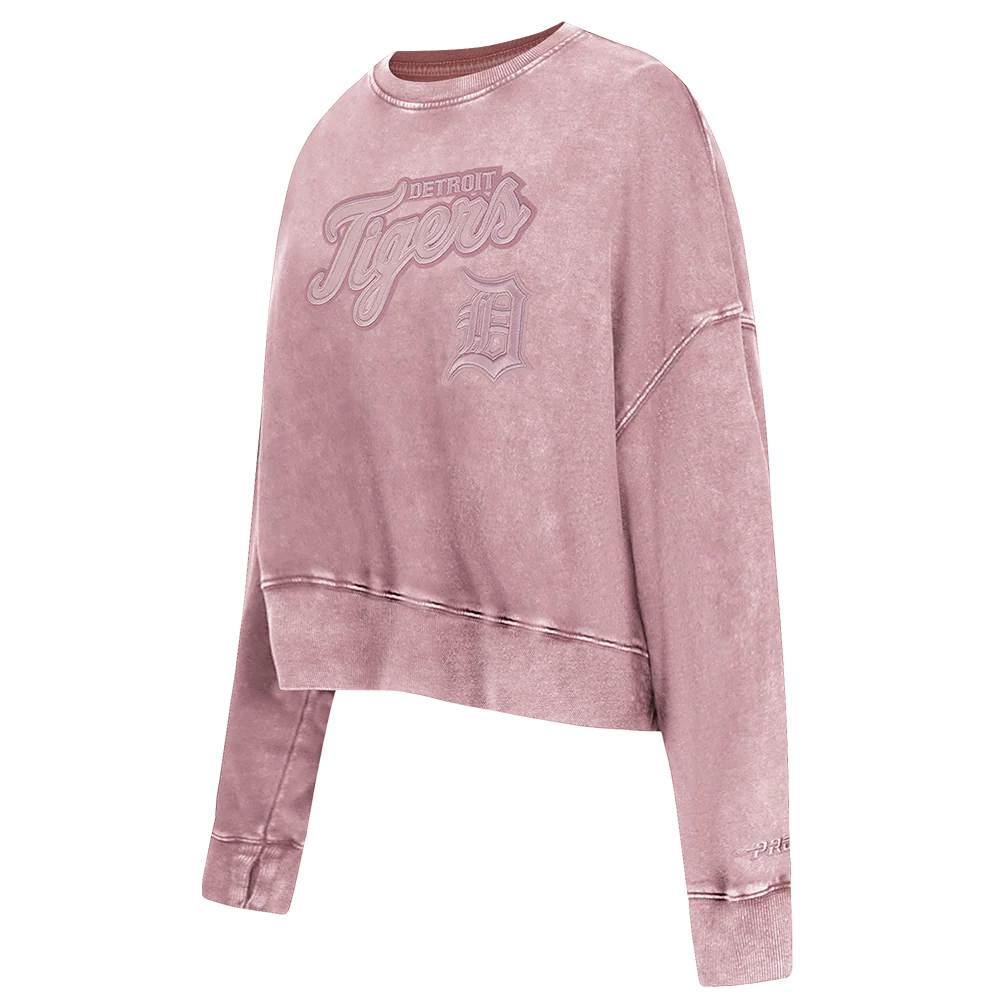 MLB DETROIT TIGERS WASHED CLASSIC WOMEN'S ENZYME WASH FT CREWNECK
