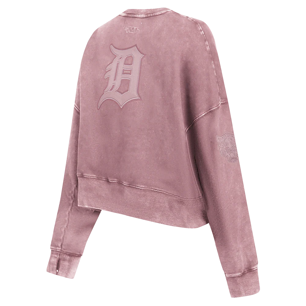 MLB DETROIT TIGERS WASHED CLASSIC WOMEN'S ENZYME WASH FT CREWNECK