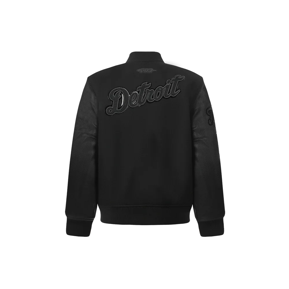 MLB DETROIT TIGERS TRIPLE BLACK LITTLE BOYS WOOL VARSITY JACKET