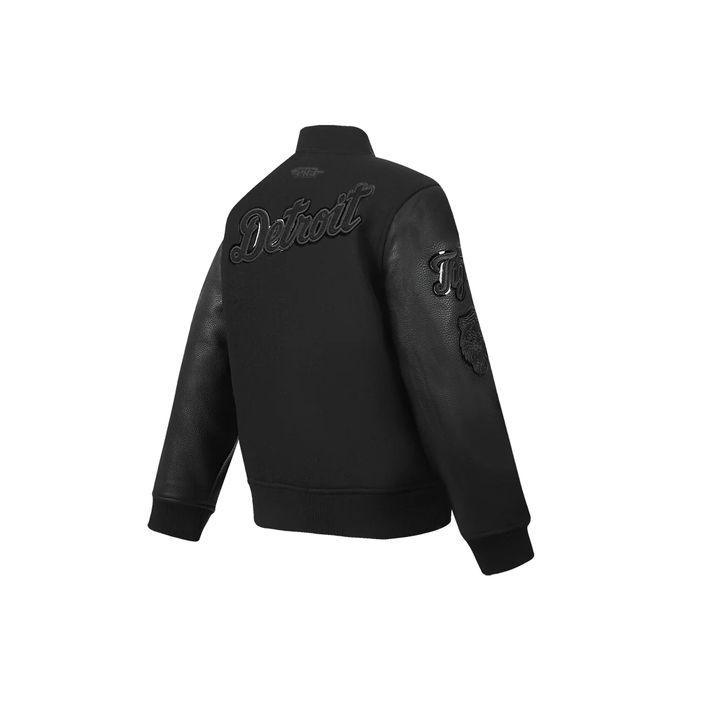 MLB DETROIT TIGERS TRIPLE BLACK LITTLE BOYS WOOL VARSITY JACKET
