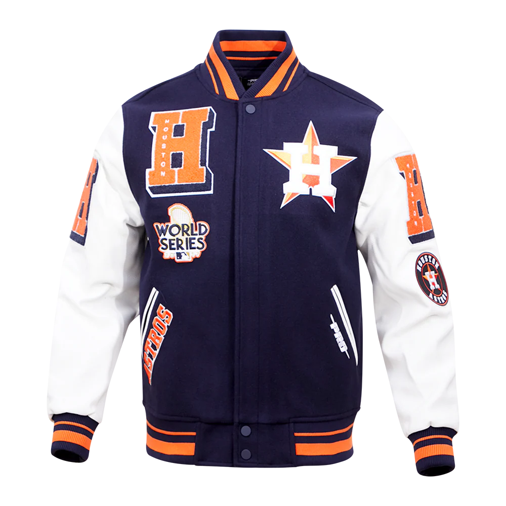 MLB HOUSTON ASTROS MASHUP MEN'S RIB WOOL VARSITY JACKET