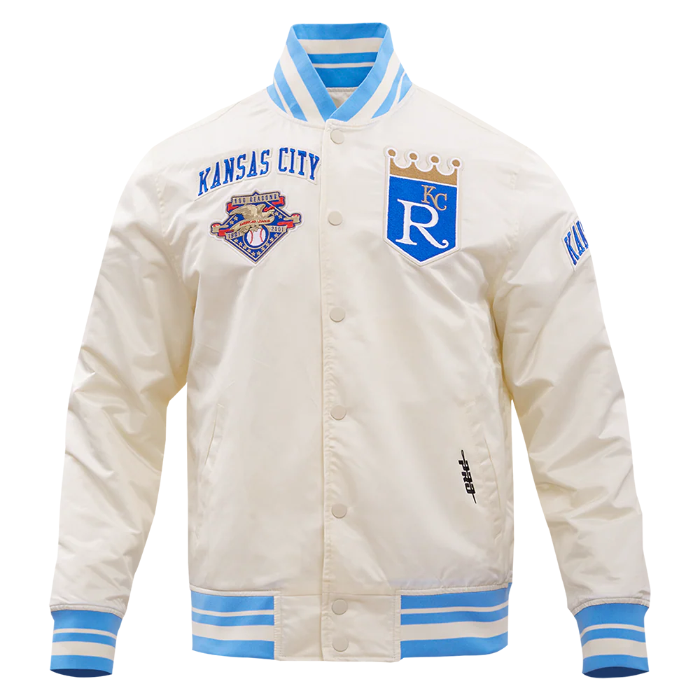 MLB KANSAS CITY ROYALS RETRO CLASSIC MEN'S RIB SATIN JACKET