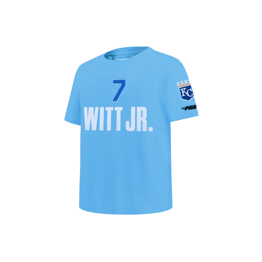 MLB KANSAS CITY ROYALS BOBBY WITT JR. #7 CLASSIC PLAYER NAME AND NUMBER TODDLER BOY SHORT SLEEVE TOP