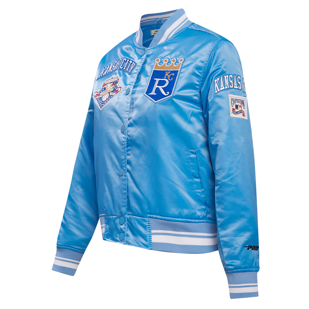 MLB KANSAS CITY ROYALS RETRO CLASSIC WOMEN'S RIB SATIN JACKET