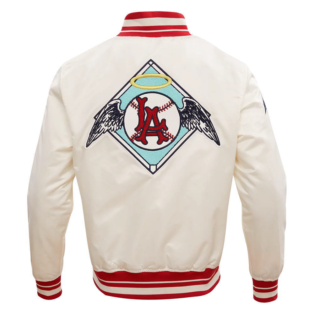 MLB LOS ANGELES ANGELS RETRO CLASSIC MEN'S RIB SATIN JACKET