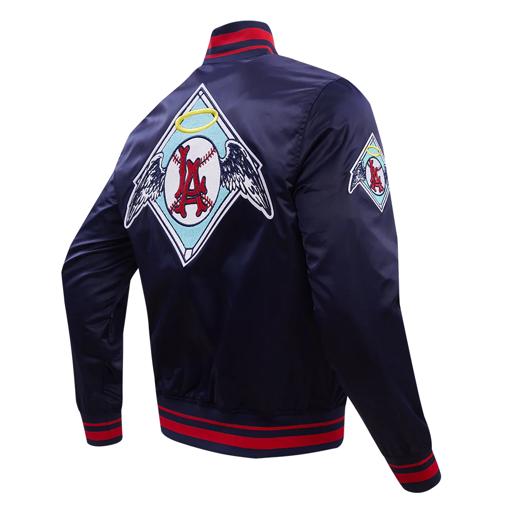 MLB LOS ANGELES ANGELS RETRO CLASSIC MEN'S RIB SATIN JACKET