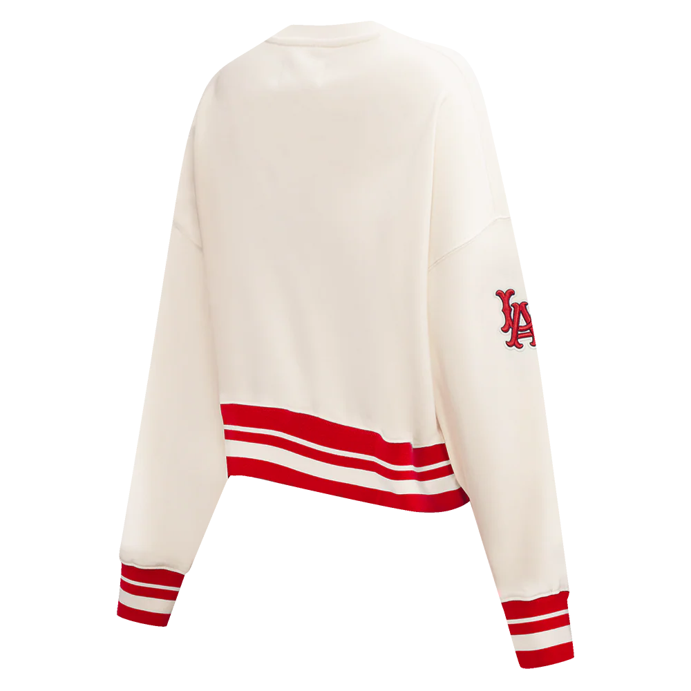 MLB LOS ANGELES ANGELS RETRO CLASSIC WOMEN'S RIB CREWNECK