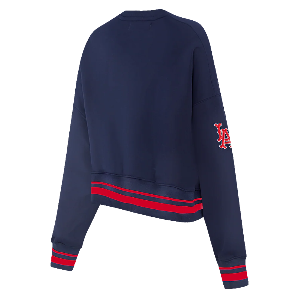 MLB LOS ANGELES ANGELS RETRO CLASSIC WOMEN'S RIB CREWNECK
