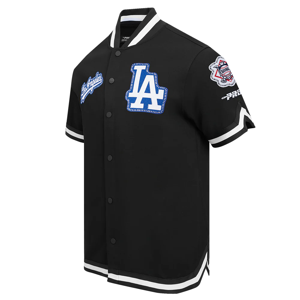 MLB LOS ANGELES DODGERS DIY PICK STITCH MEN'S DOUBLE KNIT SHORT SLEEVE JACKET