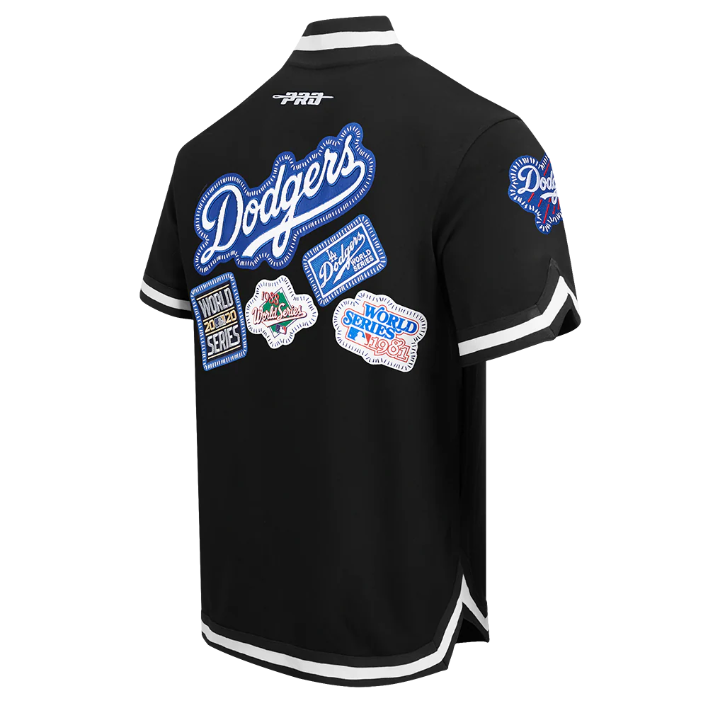 MLB LOS ANGELES DODGERS DIY PICK STITCH MEN'S DOUBLE KNIT SHORT SLEEVE JACKET