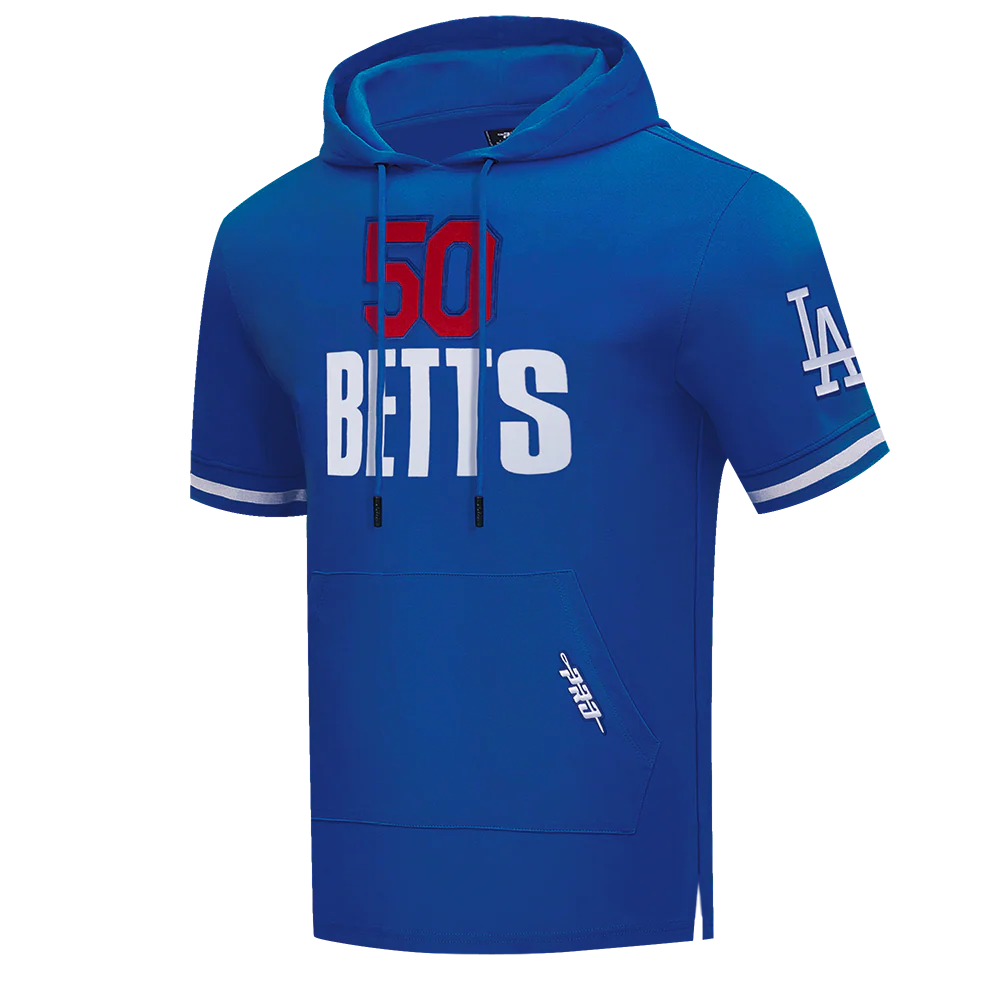 MLB LOS ANGELES DODGERS MOOKIE BETTS #50 CLASSIC MEN'S SHORT SLEEVE PULLOVER HOODIE
