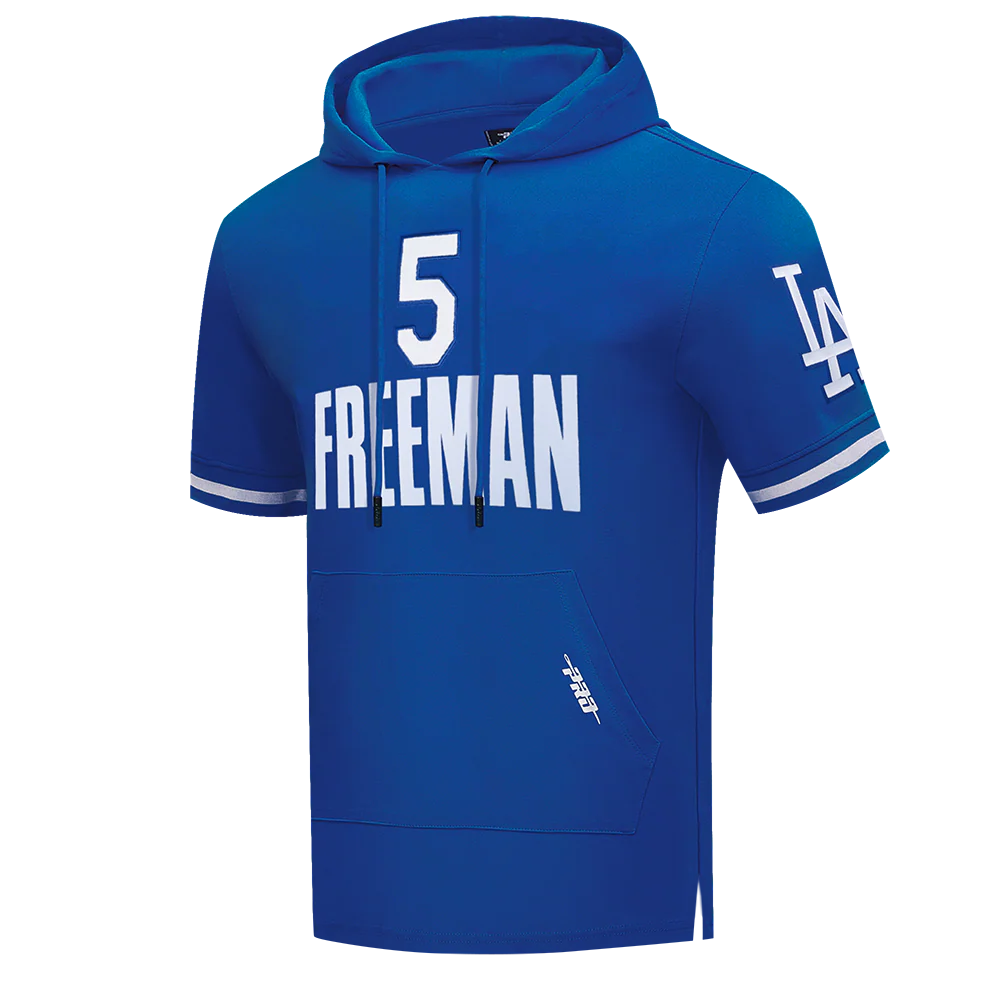 MLB LOS ANGELES DODGERS FREDDIE FREEMAN #5 CLASSIC MEN'S SHORT SLEEVE PULLOVER HOODIE
