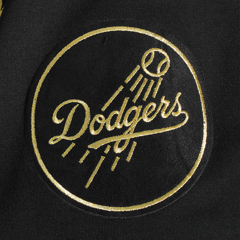 MLB LOS ANGELES DODGERS BLACK & GOLD MEN'S DOUBLE KNIT PULLOVER HOODIE