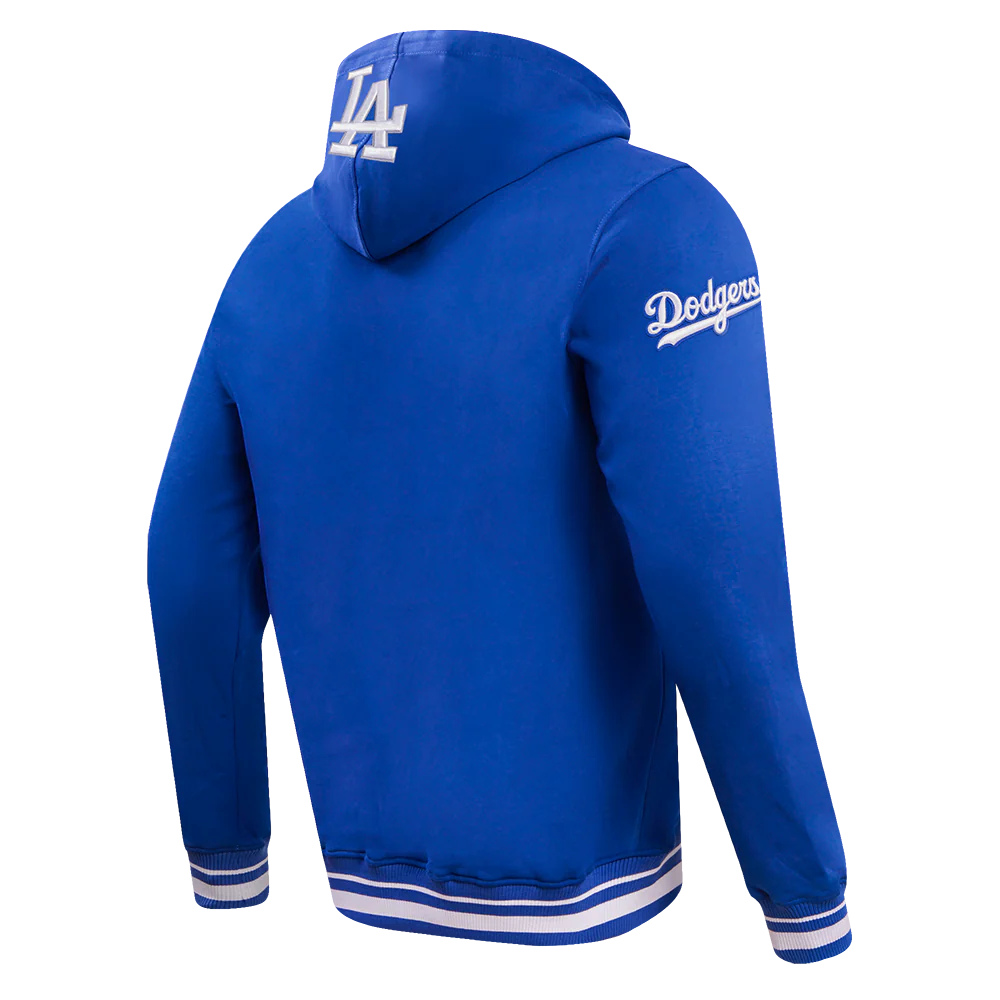 MLB LOS ANGELES DODGERS SCRIPT TAIL MEN'S RIB FLEECE PULLOVER HOODIE