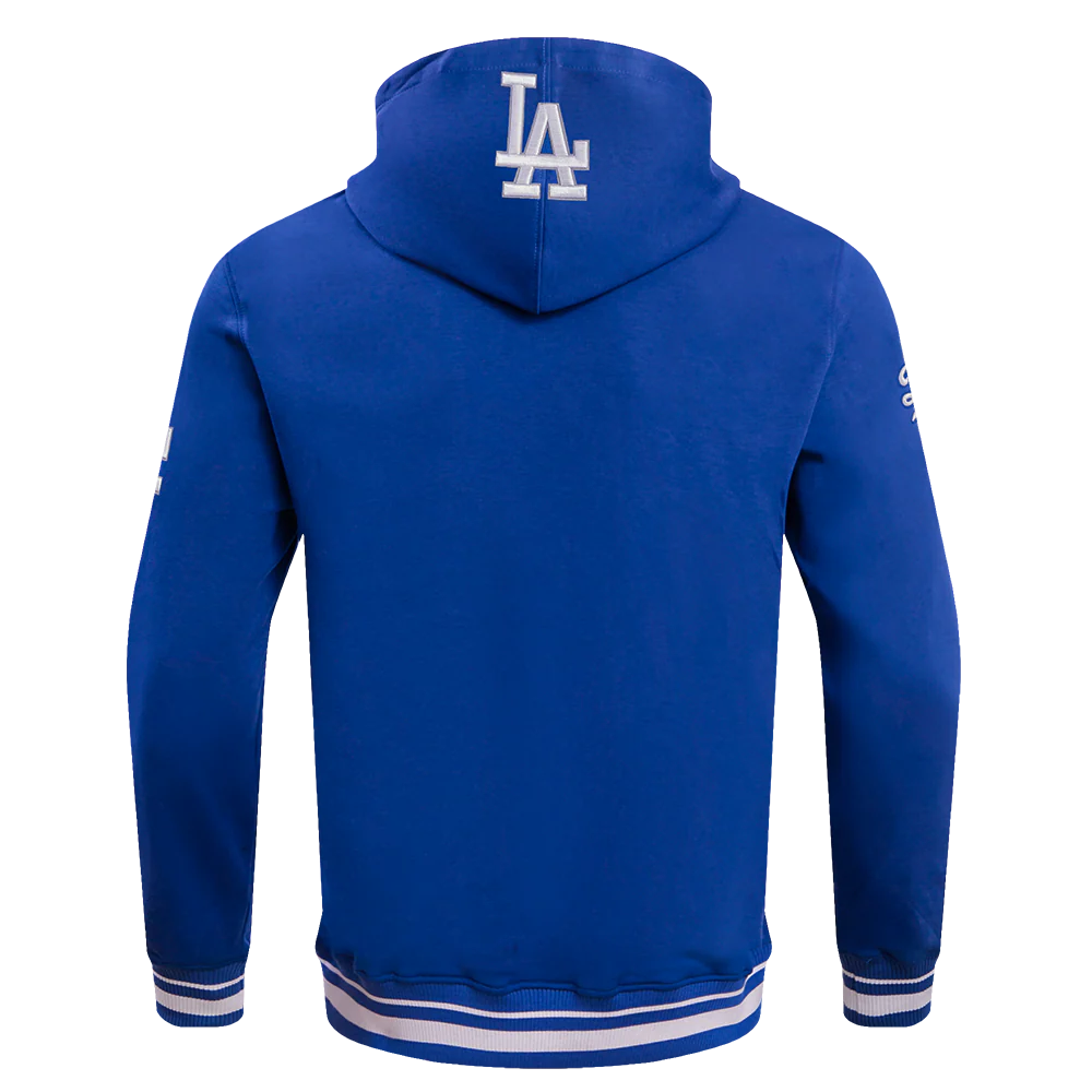 MLB LOS ANGELES DODGERS SCRIPT TAIL MEN'S RIB FLEECE PULLOVER HOODIE