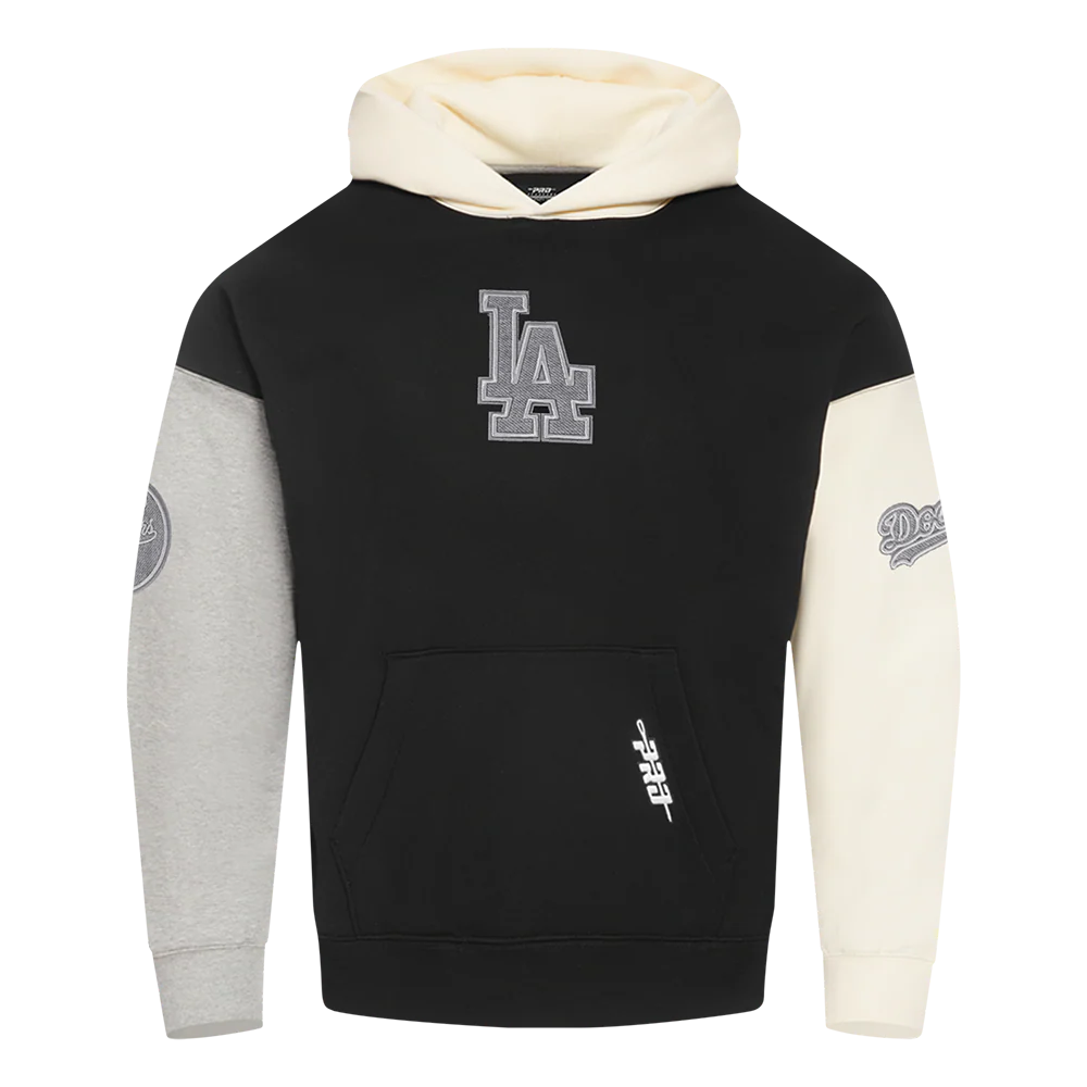 MLB LOS ANGELES DODGERS REVERSE FRENCH TERRY MEN'S COLORBLOCK FLEECE PULLOVER HOODIE