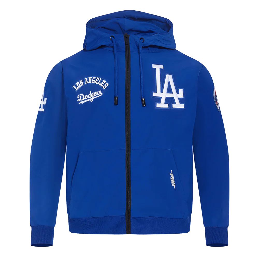 MLB LOS ANGELES DODGERS CLASSIC WIND SUIT MEN'S WOVEN FULL ZIP PULLOVER HOODIE