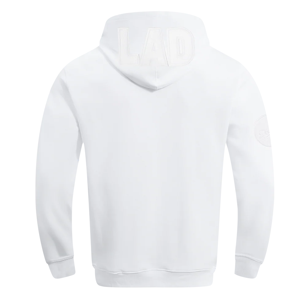 MLB LOS ANGELES DODGERS WHITE OUT MEN'S DOUBLE KNIT PULLOVER HOODIE