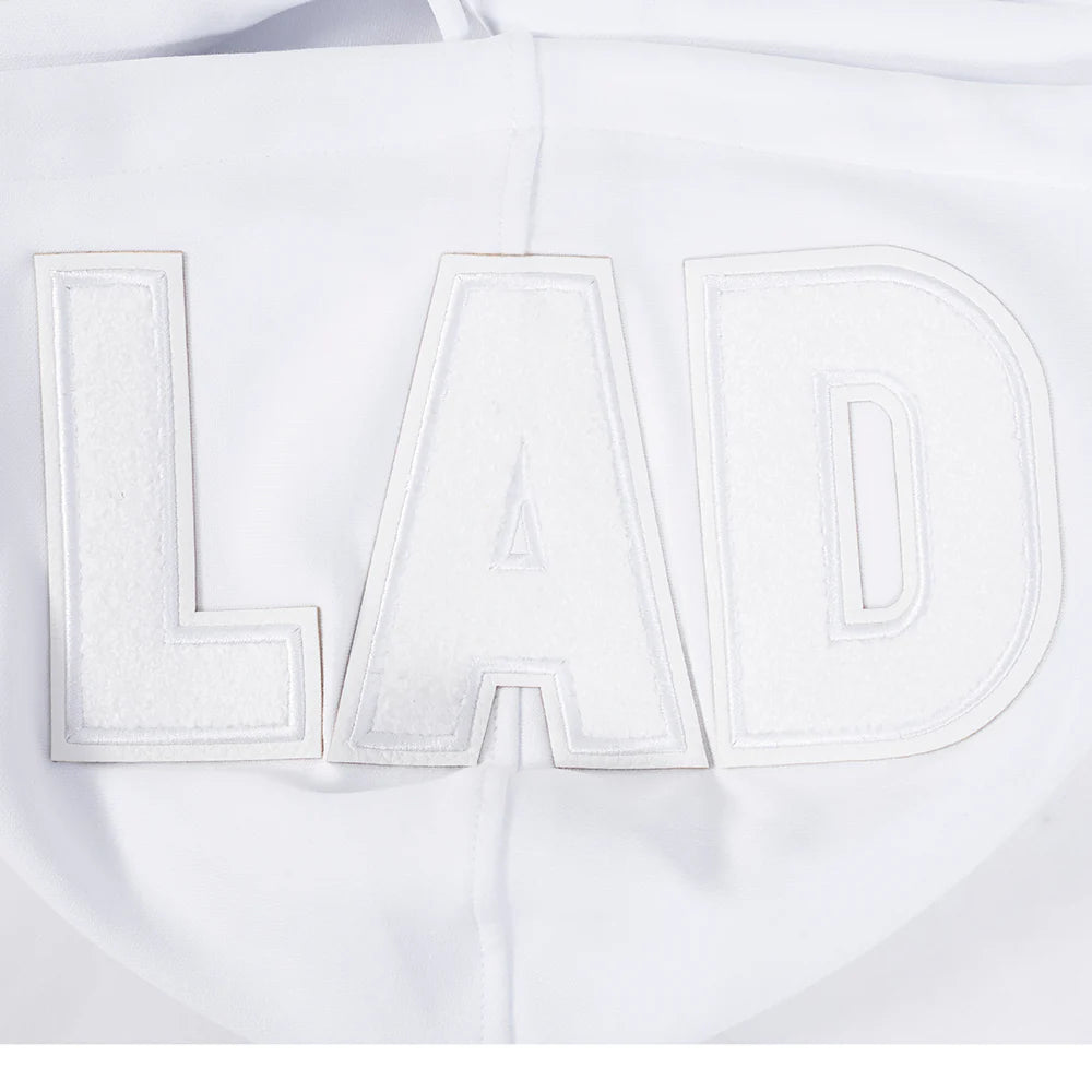 MLB LOS ANGELES DODGERS WHITE OUT MEN'S DOUBLE KNIT PULLOVER HOODIE