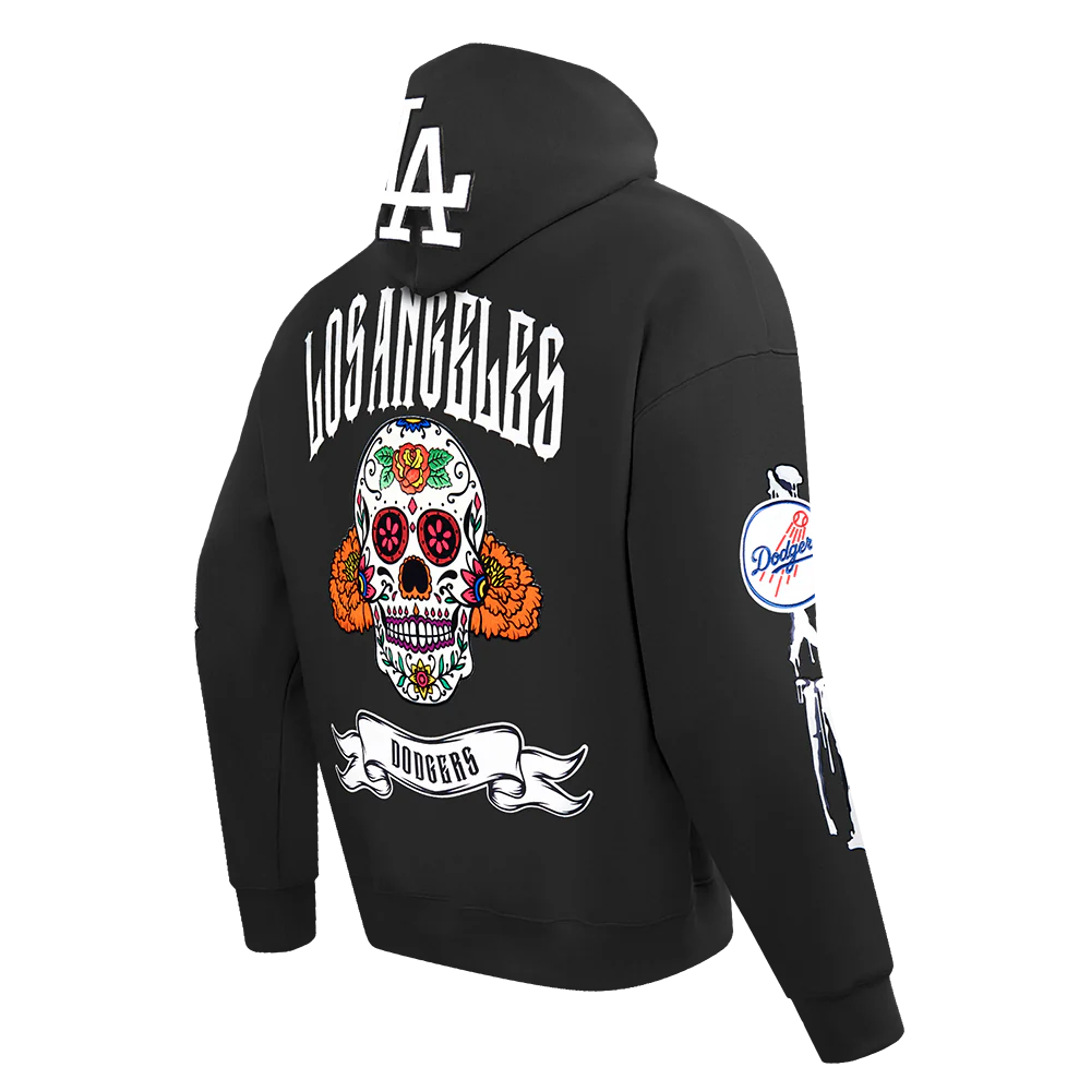 MLB LOS ANGELES DODGERS RIB CAGE MEN'S DROP SHOULDER FLEECE PULLOVER HOODIE