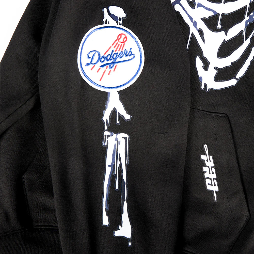 MLB LOS ANGELES DODGERS RIB CAGE MEN'S DROP SHOULDER FLEECE PULLOVER HOODIE