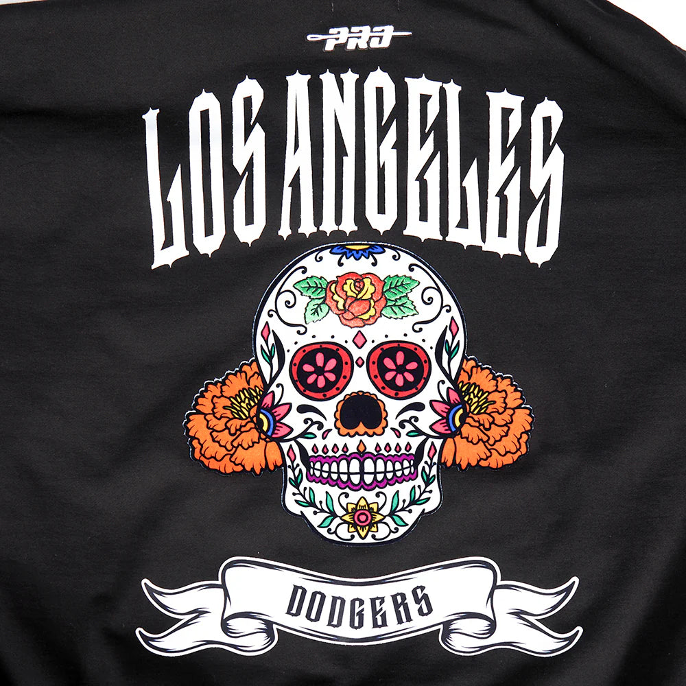 MLB LOS ANGELES DODGERS RIB CAGE MEN'S DROP SHOULDER FLEECE PULLOVER HOODIE