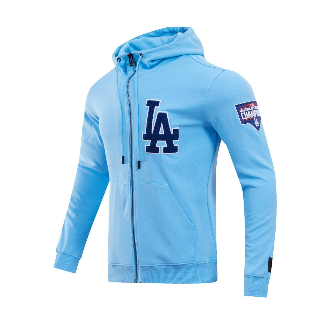 MLB LOS ANGELES DODGERS CLASSIC CHENILLE MEN'S FULL ZIP PULLOVER HOODIE