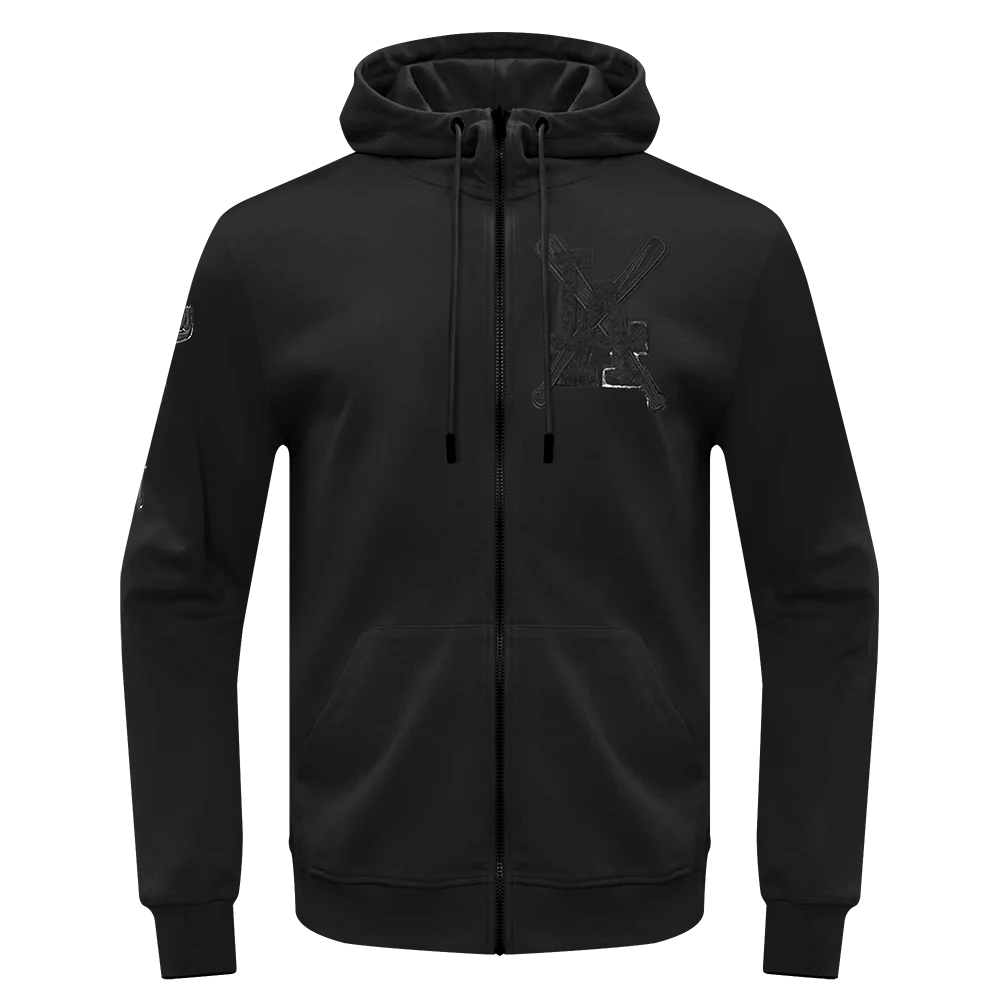 MLB LOS ANGELES DODGERS TRIPLE BLACK MEN'S ZIPPER HOODIE