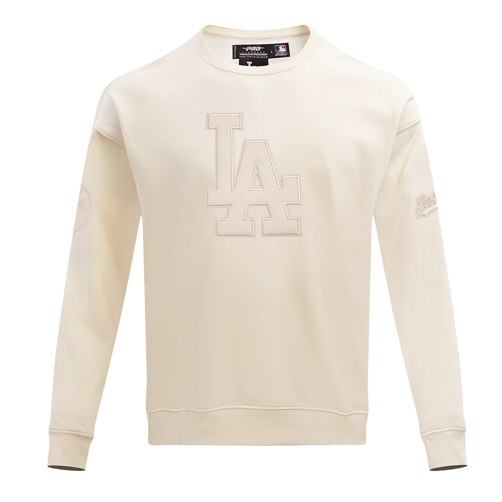 MLB LOS ANGELES DODGERS NEUTRAL DROP SHOULDER FLEECE CREWNECK