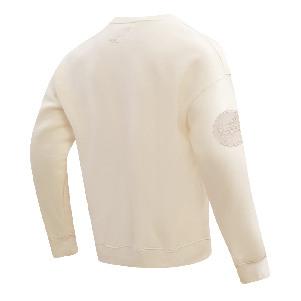 MLB LOS ANGELES DODGERS NEUTRAL DROP SHOULDER FLEECE CREWNECK