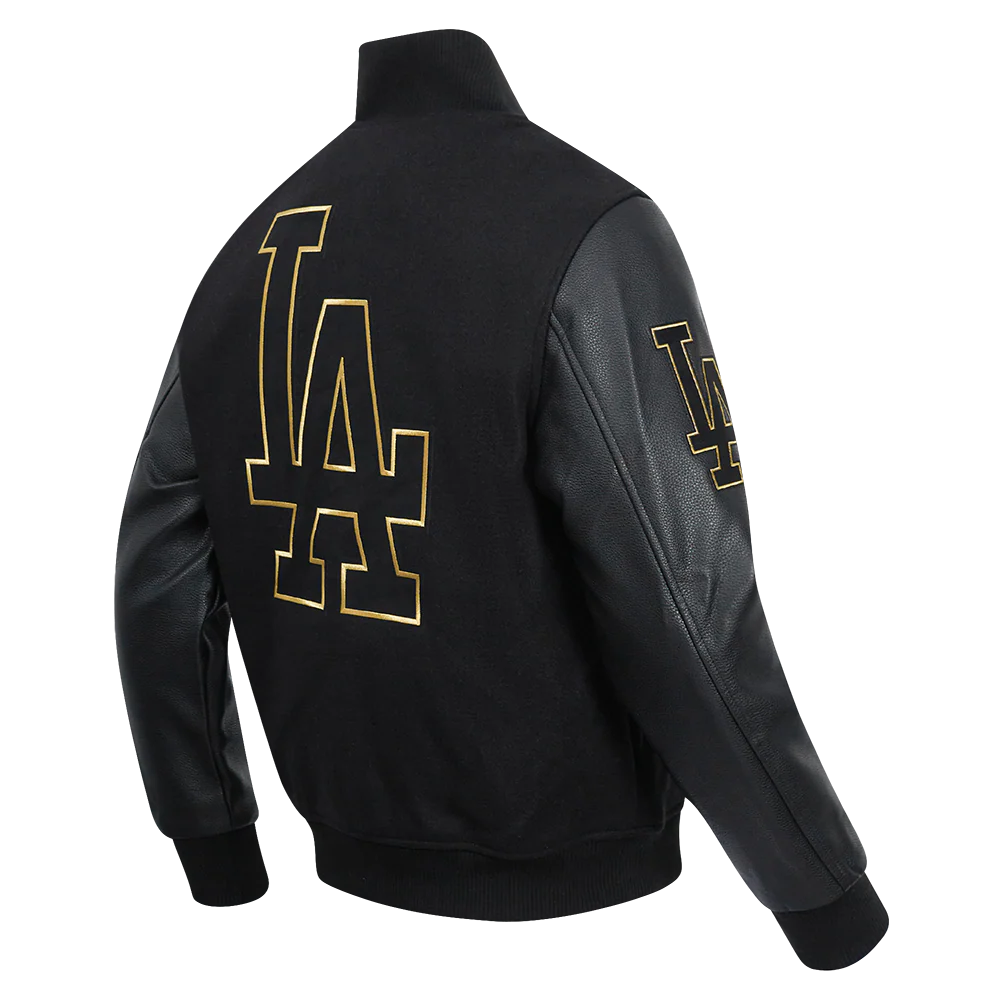 MLB LOS ANGELES DODGERS BLACK & GOLD MEN'S WOOL VARSITY JACKET
