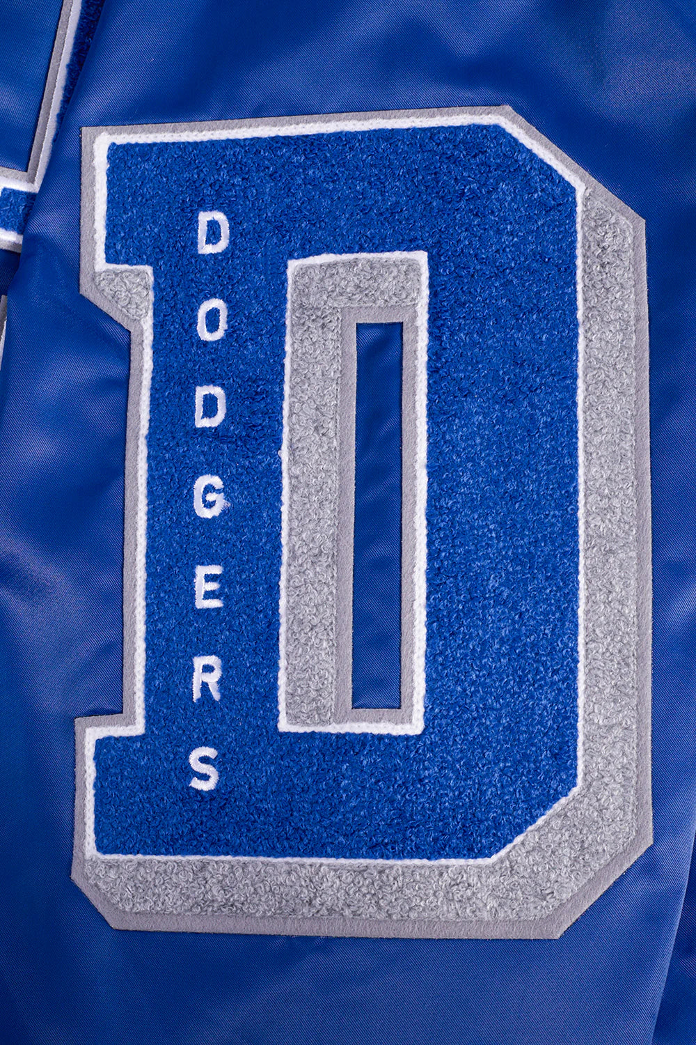 MLB LOS ANGELES DODGERS OLD ENGLISH MEN'S RIB SATIN JACKET