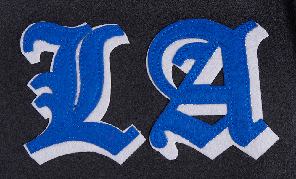 MLB LOS ANGELES DODGERS OLD ENGLISH MEN'S RIB WOOL VARSITY JACKET