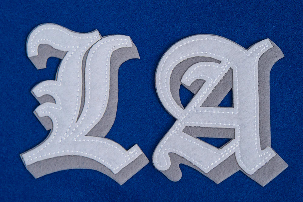 MLB LOS ANGELES DODGERS OLD ENGLISH MEN'S RIB WOOL VARSITY JACKET