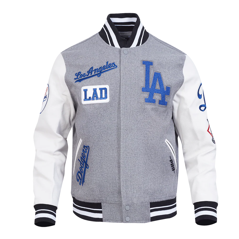 MLB LOS ANGELES DODGERS AREA CODE MEN'S RIB WOOL VARSITY JACKET