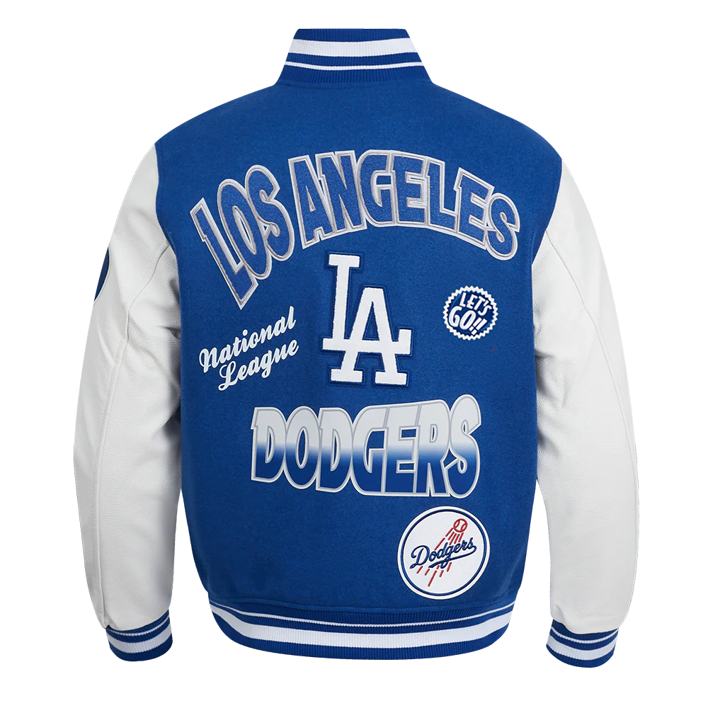 MLB LOS ANGELES DODGERS TURN IT UP MEN'S RIB WOOL VARSITY JACKET