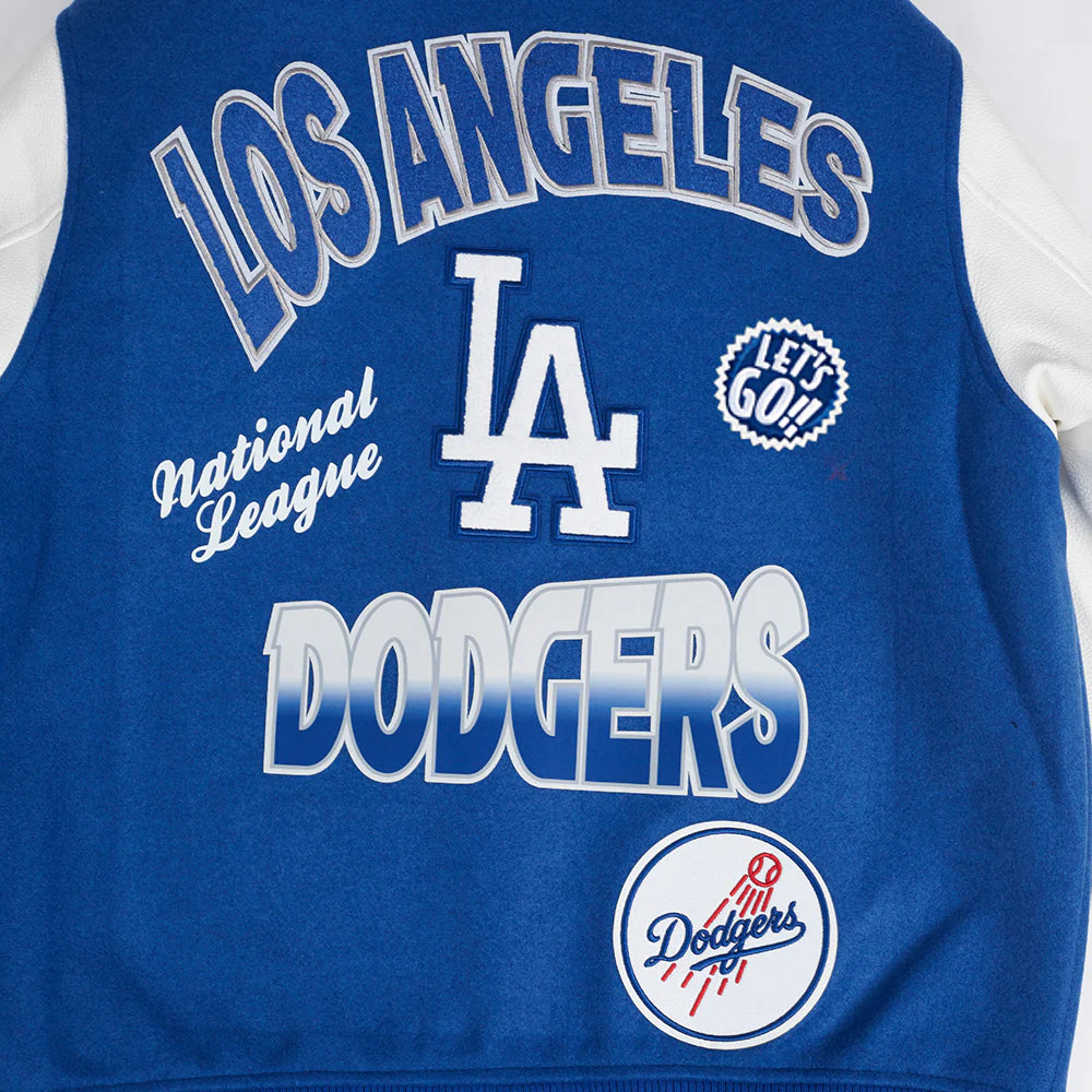 MLB LOS ANGELES DODGERS TURN IT UP MEN'S RIB WOOL VARSITY JACKET