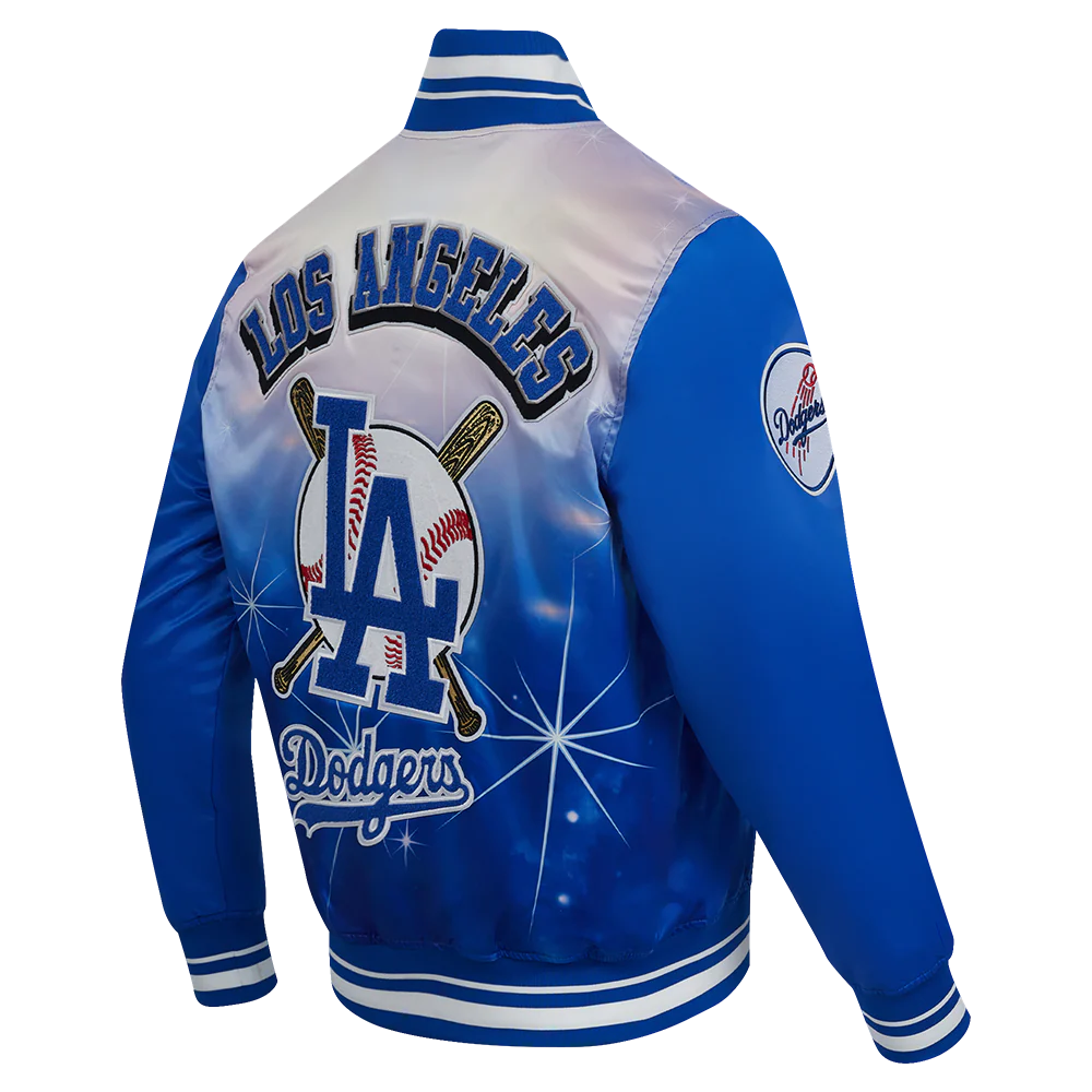 MLB LOS ANGELES DODGERS SUBLIMATED MEN'S SATIN JACKET-MIDNIGHT SKY