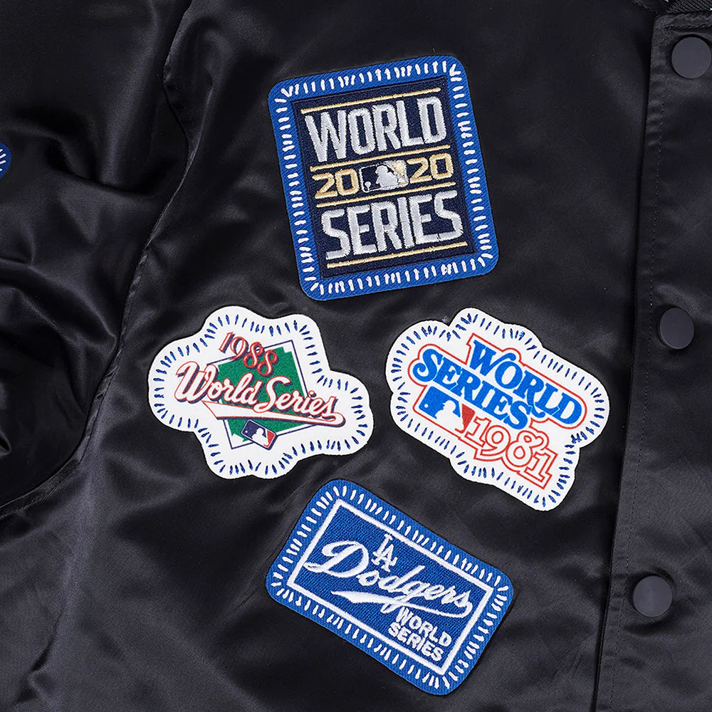 MLB LOS ANGELES DODGERS DIY PICK STITCH MEN'S RIB SATIN JACKET