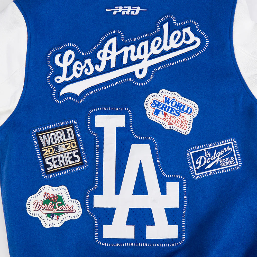 MLB LOS ANGELES DODGERS DIY PICK STITCH MEN'S RIB WOOL VARSITY JACKET